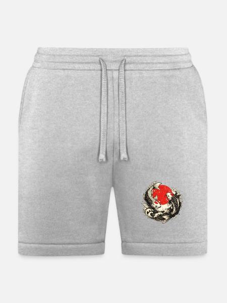 Koi Swirl Red Sun Wave - Bella + Canvas Unisex Short - heather gray
