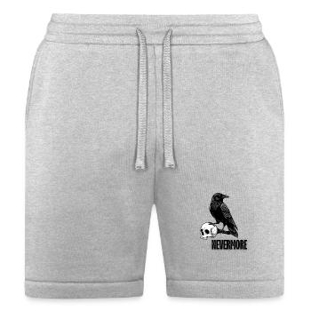 Raven and Skull Monochrome Gothic - Bella + Canvas Unisex Short - heather gray - Front
