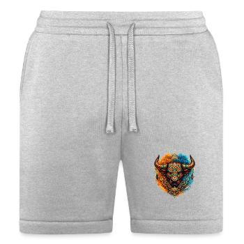 Sacred Tribal Bull Mandala Boho Watercolor Art - Bella + Canvas Unisex Short - heather gray - Front