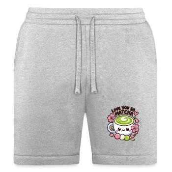 Kawaii Matcha Love Mug Graphic - Bella + Canvas Unisex Short - heather gray - Front