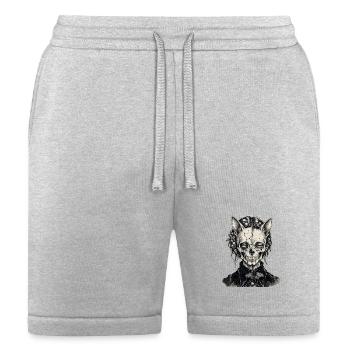 Gothic Cracked Skull Portrait – Dark Moth & Occult - Bella + Canvas Unisex Short - heather gray - Front