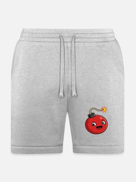 Playful Cartoon Bomb Design - Bella + Canvas Unisex Short - heather gray