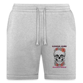 Flower Skull - Bella + Canvas Unisex Short - heather gray - Front