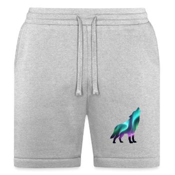Aurora Wolf Howl Silhouette - Bella + Canvas Unisex Short - heather gray - Front