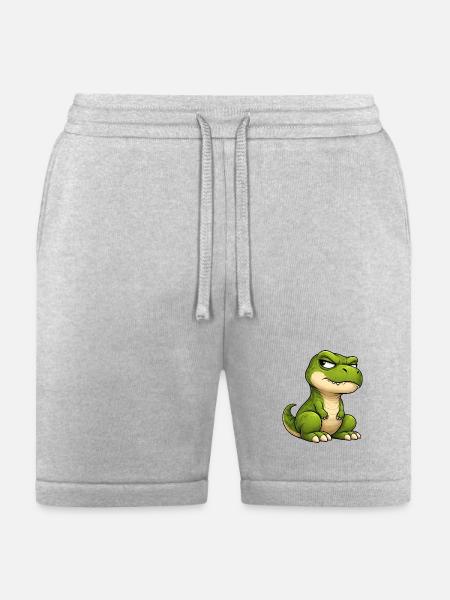 Grumpy T-Rex cartoon skeptical expression - Bella + Canvas Unisex Short - heather gray