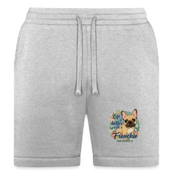 Life is Better with a Frenchie - Bella + Canvas Unisex Short - heather gray - Front
