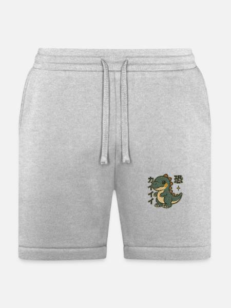 Adorable Dino Japanese - Bella + Canvas Unisex Short - heather gray