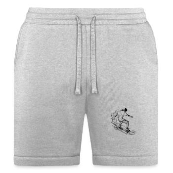 Skater Drawing - Bella + Canvas Unisex Short - heather gray - Front