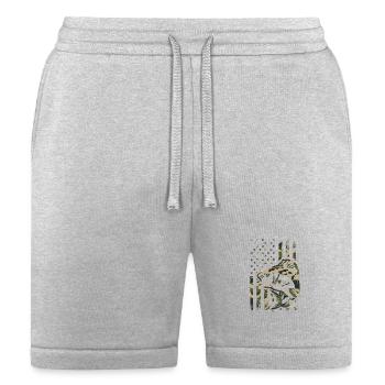 Camo Fishing American Flag Bass Fishing - Bella + Canvas Unisex Short - heather gray - Front