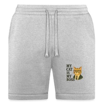 Cat Boss in a Suit - Bella + Canvas Unisex Short - heather gray - Front