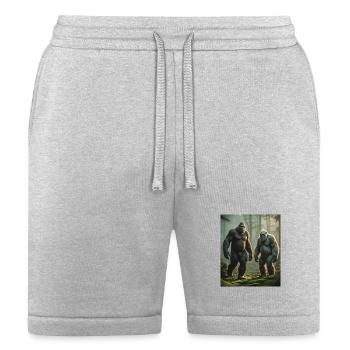 Twin Sasquatch in Misty Forest - Bella + Canvas Unisex Short - heather gray - Front