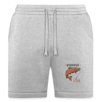 Fishing T-shirt | Vintage Big Catch Fish and Hook  - Bella + Canvas Unisex Short - heather gray - Front