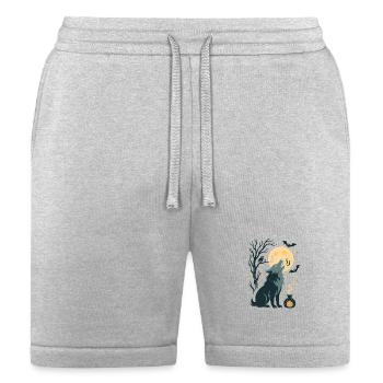 Moonlit Wolf Howl Night Scene - Bella + Canvas Unisex Short - heather gray - Front