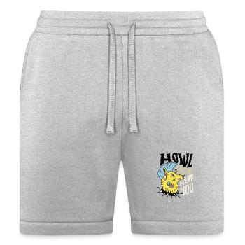Wild Neon Wolf Howl - Bella + Canvas Unisex Short - heather gray - Front
