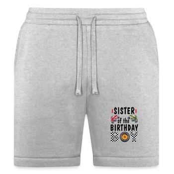 Monster Trucks Duel Checkered Night - Bella + Canvas Unisex Short - heather gray - Front