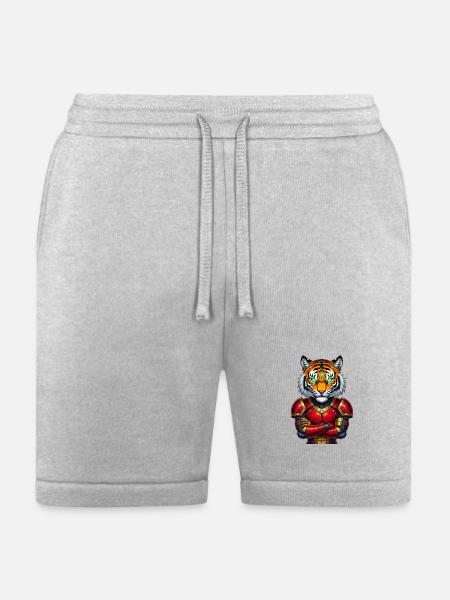 Tiger Knight: Ember Gem Armor - Bella + Canvas Unisex Short - heather gray