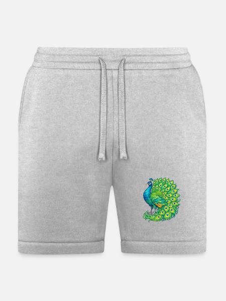 Vivid Peacock Cascade - Bella + Canvas Unisex Short - heather gray