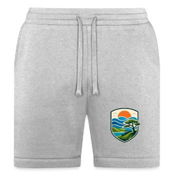 Coastal Sunset Shield - Bella + Canvas Unisex Short - heather gray - Front
