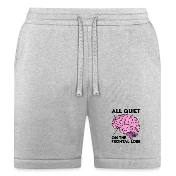 All Quiet on the Frontal Lobe Funny Brain - Bella + Canvas Unisex Short - heather gray - Front