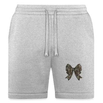 Camo Coquette Bow Hunt Duck Hunting Women Gir - Bella + Canvas Unisex Short - heather gray - Front