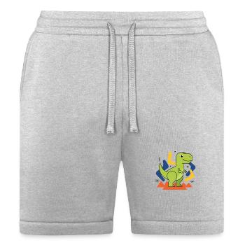 Dinosaur Lover Kids Gift Retro T Rex - Bella + Canvas Unisex Short - heather gray - Front