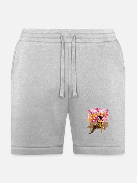 Floral Bloom Bench Serenity - Bella + Canvas Unisex Short - heather gray