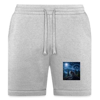 Moonlit Forest Raccoon Guardian - Bella + Canvas Unisex Short - heather gray - Front
