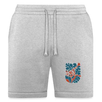 Abstract Folk Art Botanical Fruit And Leaves - Bella + Canvas Unisex Short - heather gray - Front