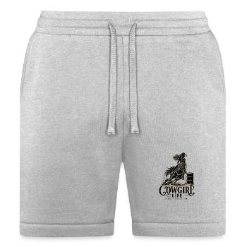 Minimalist Barrel Racer Girl Cowgirl Life Horse - Bella + Canvas Unisex Short - heather gray - Front