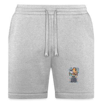 Cute Cat Programmer Eat Sleep Code Repeat - Bella + Canvas Unisex Short - heather gray - Front