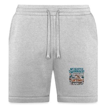 My Seattle Workout Is Lifting Espresso - Bella + Canvas Unisex Short - heather gray - Front