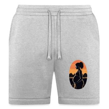 Black woman, black women, pregnant black woman - Bella + Canvas Unisex Short - heather gray - Front