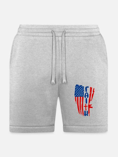 Faith in Red White Blue - Bella + Canvas Unisex Short - heather gray