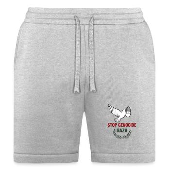 Peace for Gaza Dove Illustration - Human Rights Ad - Bella + Canvas Unisex Short - heather gray - Front