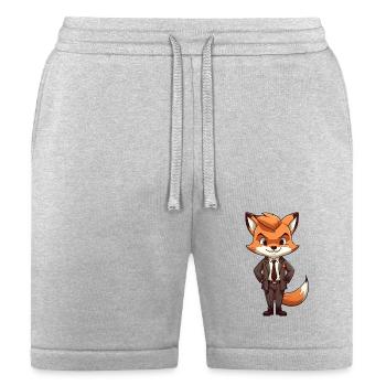 cartoon anime fox wearing suit - Bella + Canvas Unisex Short - heather gray - Front