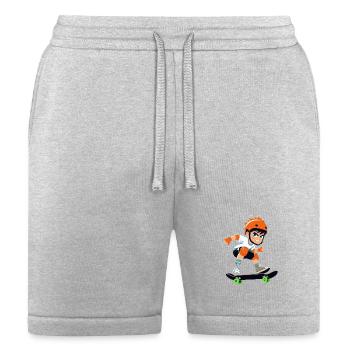 Bold Skate Kid Orange Helmet - Bella + Canvas Unisex Short - heather gray - Front