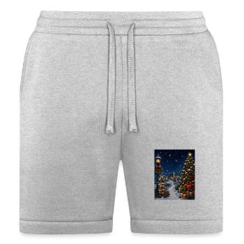 Snowlit Christmas Village - Bella + Canvas Unisex Short - heather gray - Front