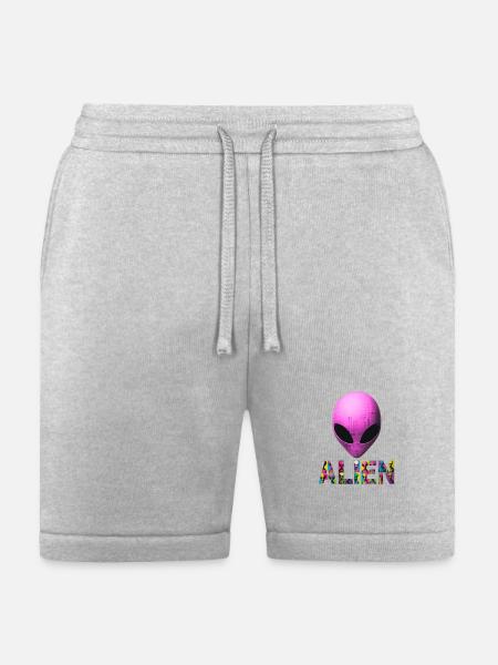 Neon Alien Word Mosaic - Bella + Canvas Unisex Short - heather gray
