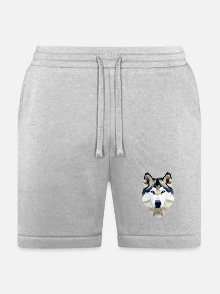 Husky Dog Polygon - Bella + Canvas Unisex Short - heather gray
