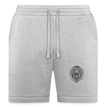 Skull Crest with Wings Emblem - Bella + Canvas Unisex Short - heather gray - Front