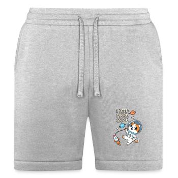 Space Cat Astronaut Needs More Space - Bella + Canvas Unisex Short - heather gray - Front