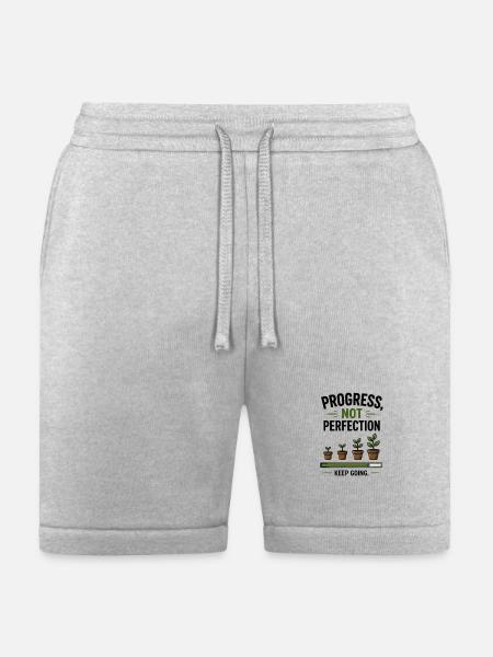 Progress Not Perfection Plant Growth - Bella + Canvas Unisex Short - heather gray