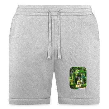 Hidden Garden With Clock - Bella + Canvas Unisex Short - heather gray - Front