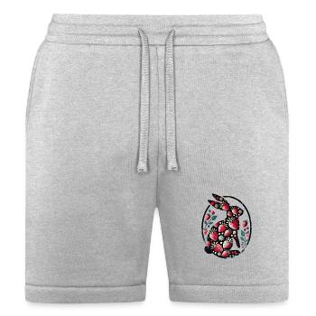 Strawberry Bloom Rabbit Silhouette - Bella + Canvas Unisex Short - heather gray - Front