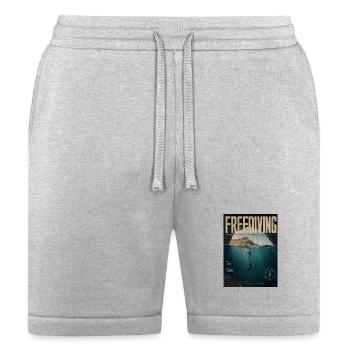 Freediving Depths Ocean Poster - Bella + Canvas Unisex Short - heather gray - Front