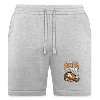 Life Is Better With Cats – Cute Funny Cat Lover - Bella + Canvas Unisex Short - heather gray - Front