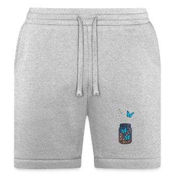 Magical Blue Butterflies in Jar with Moonlight - Bella + Canvas Unisex Short - heather gray - Front