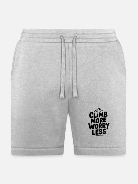 Climb More Worry Less - Bella + Canvas Unisex Short - heather gray
