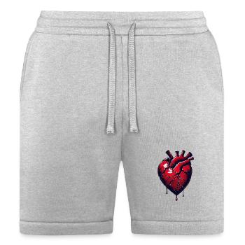 broken heart  - Bella + Canvas Unisex Short - heather gray - Front