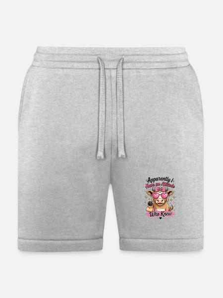 Cow with Attitude: Pink Diva - Bella + Canvas Unisex Short - heather gray
